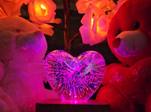 NoVa 3D Firework Love Heart Night Light