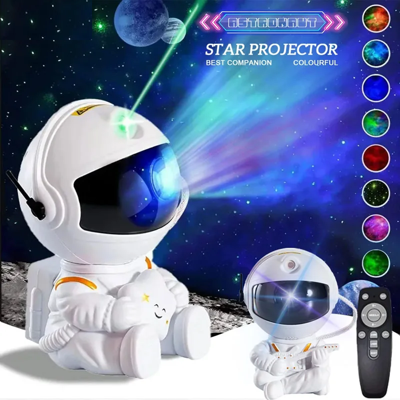 NoVa Astronaut Galaxy Star Projector creating a mesmerizing starry sky effect in a stylish astronaut design - Perfect for home decor and relaxation