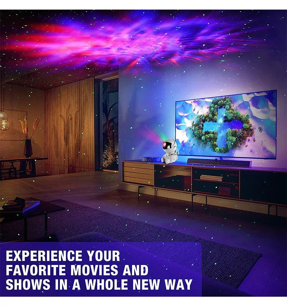 NoVa Astronaut Galaxy Star Projector creating a mesmerizing starry sky effect in a stylish astronaut design - Perfect for home decor and relaxation