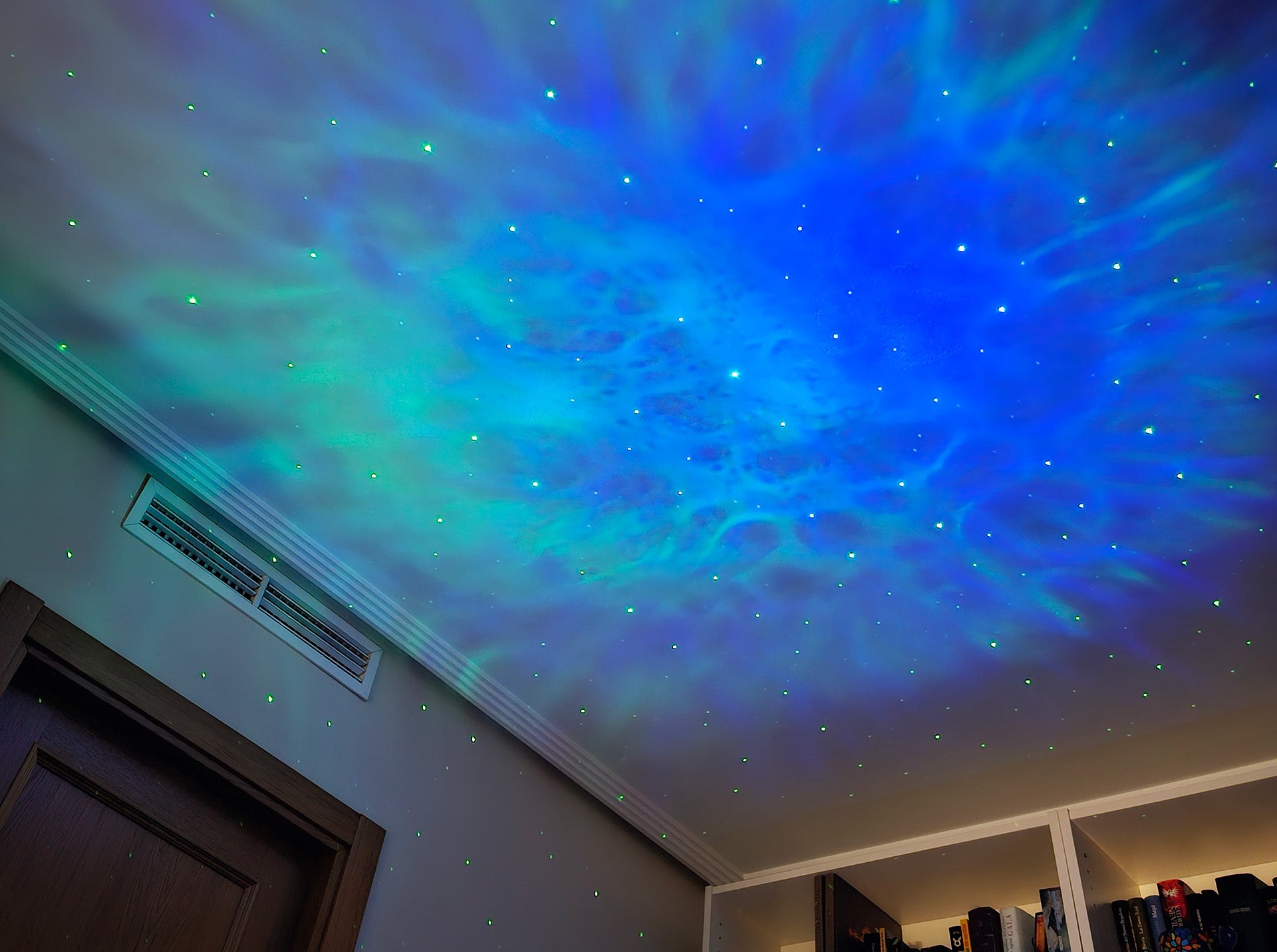 NoVa Astronaut Galaxy Star Projector creating a mesmerizing starry sky effect in a stylish astronaut design - Perfect for home decor and relaxation