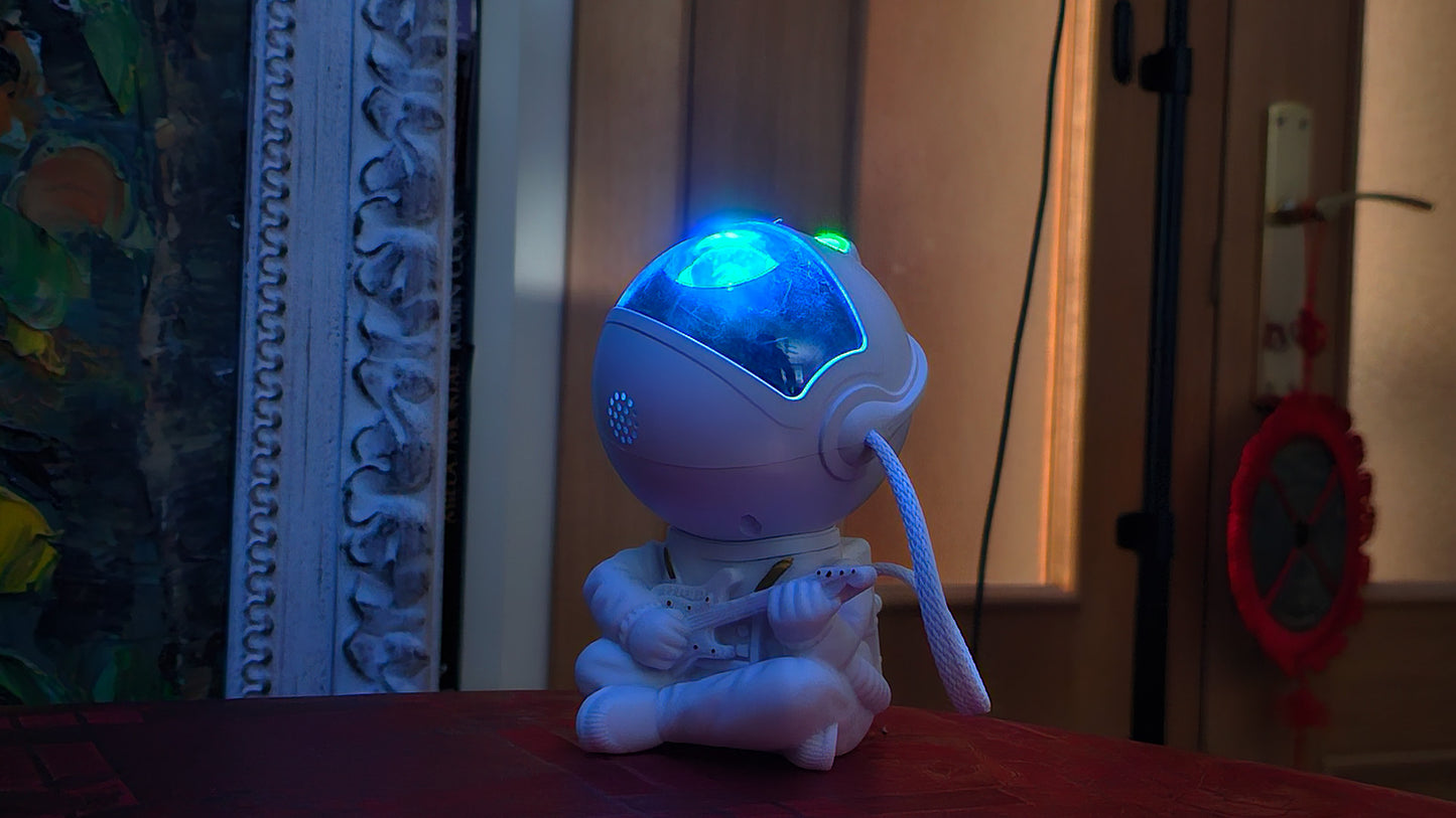 NoVa Astronaut Galaxy Star Projector creating a mesmerizing starry sky effect in a stylish astronaut design - Perfect for home decor and relaxation