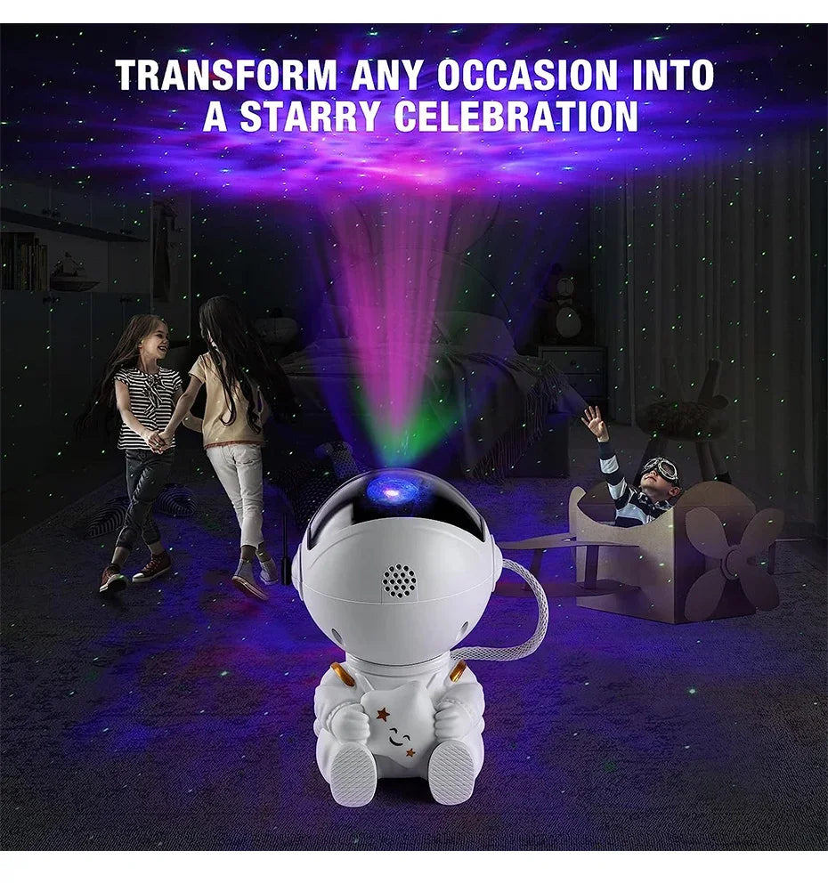 NoVa Astronaut Galaxy Star Projector creating a mesmerizing starry sky effect in a stylish astronaut design - Perfect for home decor and relaxation