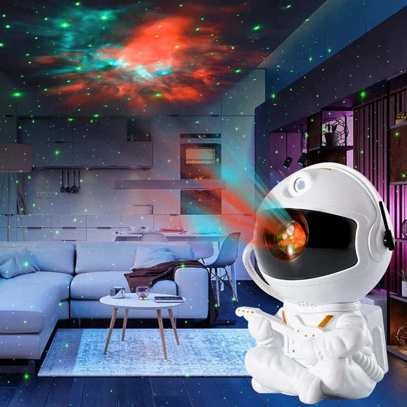 NoVa Astronaut Galaxy Star Projector creating a mesmerizing starry sky effect in a stylish astronaut design - Perfect for home decor and relaxation