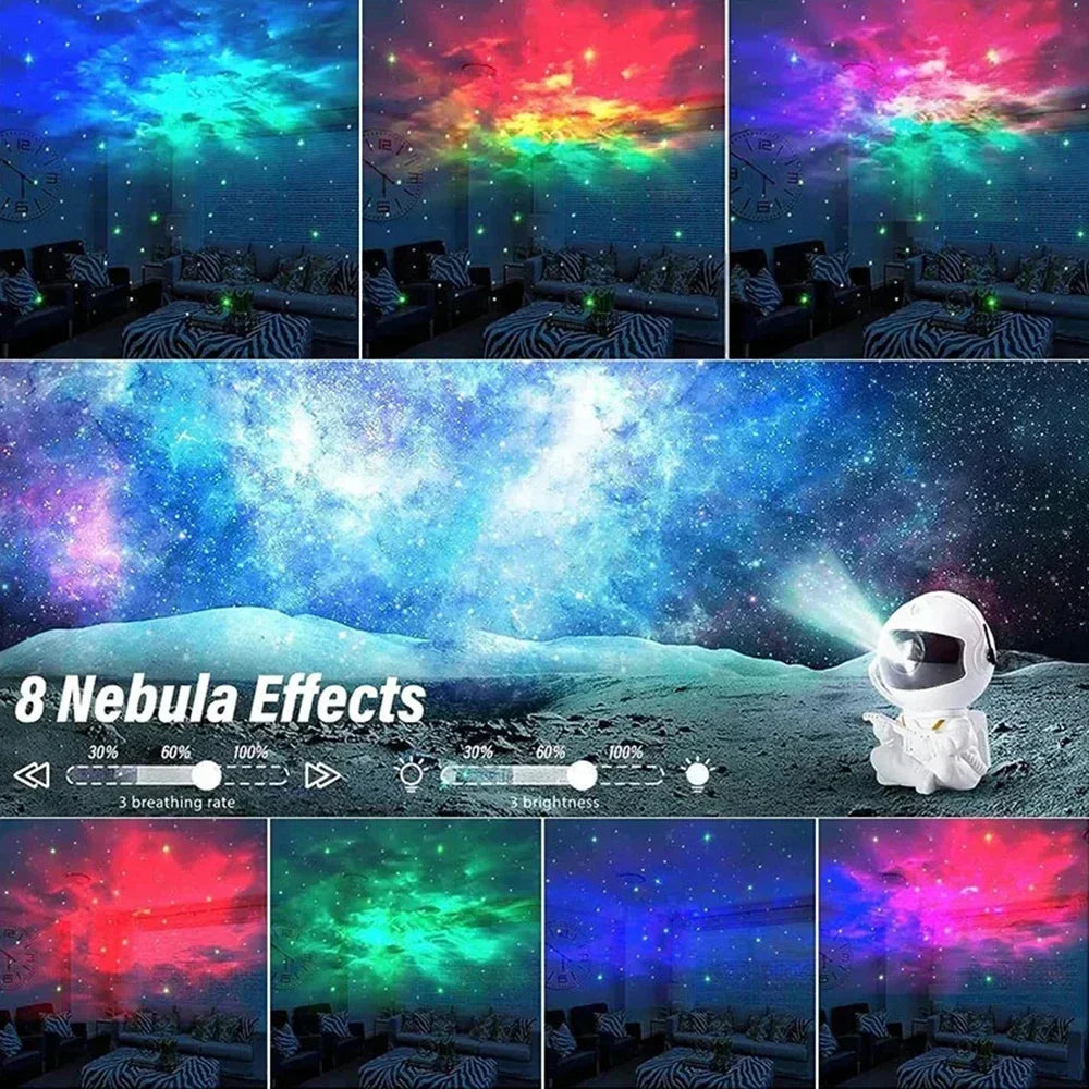 NoVa Astronaut Galaxy Star Projector creating a mesmerizing starry sky effect in a stylish astronaut design - Perfect for home decor and relaxation