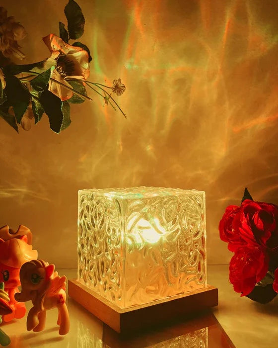 NoVa Dynamic Water Ripple Crystal Night Light with 16 RGB color-changing modes, dynamic lighting effects, and a unique crystal design, perfect for creating a warm and romantic atmosphere
