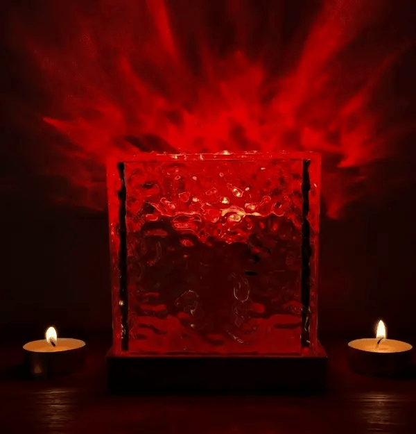NoVa Dynamic Water Ripple Crystal Night Light with 16 RGB color-changing modes, dynamic lighting effects, and a unique crystal design, perfect for creating a warm and romantic atmosphere
