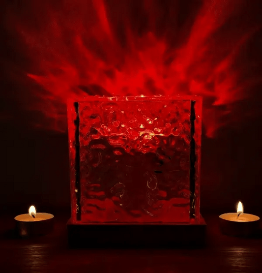 NoVa Dynamic Water Ripple Crystal Night Light with 16 RGB color-changing modes, dynamic lighting effects, and a unique crystal design, perfect for creating a warm and romantic atmosphere