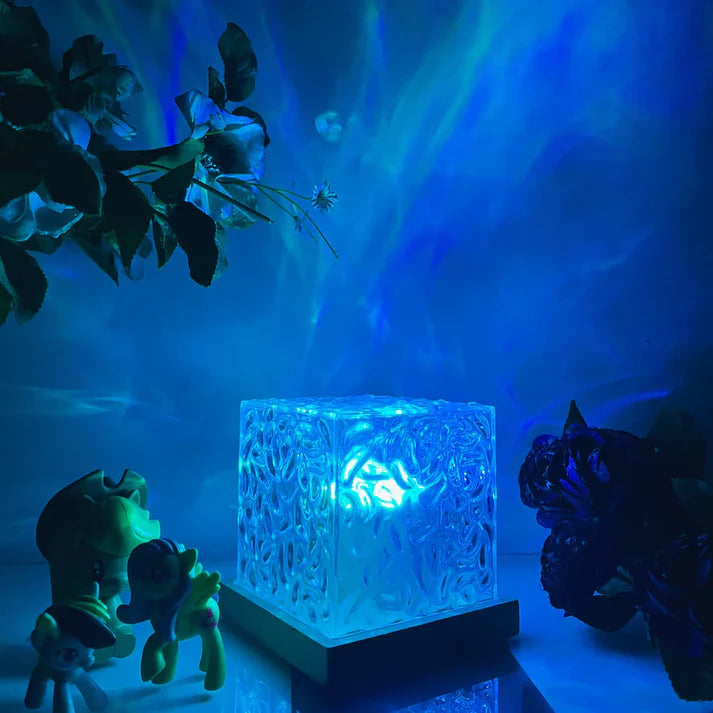 NoVa Dynamic Water Ripple Crystal Night Light with 16 RGB color-changing modes, dynamic lighting effects, and a unique crystal design, perfect for creating a warm and romantic atmosphere
