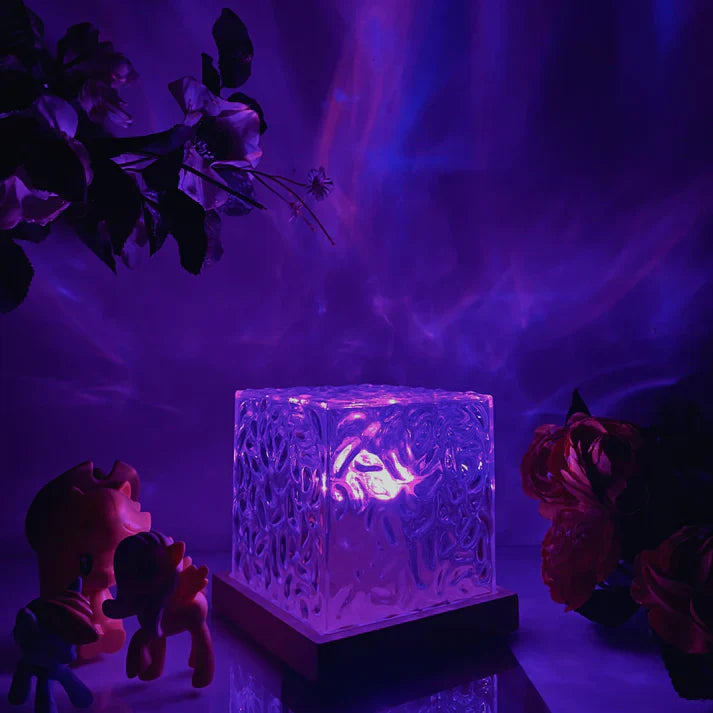 NoVa Dynamic Water Ripple Crystal Night Light with 16 RGB color-changing modes, dynamic lighting effects, and a unique crystal design, perfect for creating a warm and romantic atmosphere