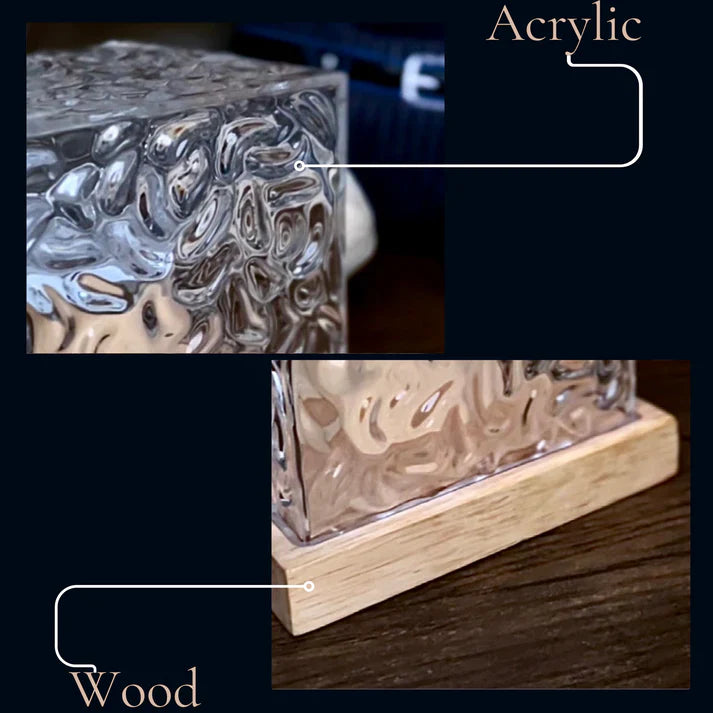 NoVa Dynamic Water Ripple Crystal Night Light with 16 RGB color-changing modes, dynamic lighting effects, and a unique crystal design, perfect for creating a warm and romantic atmosphere