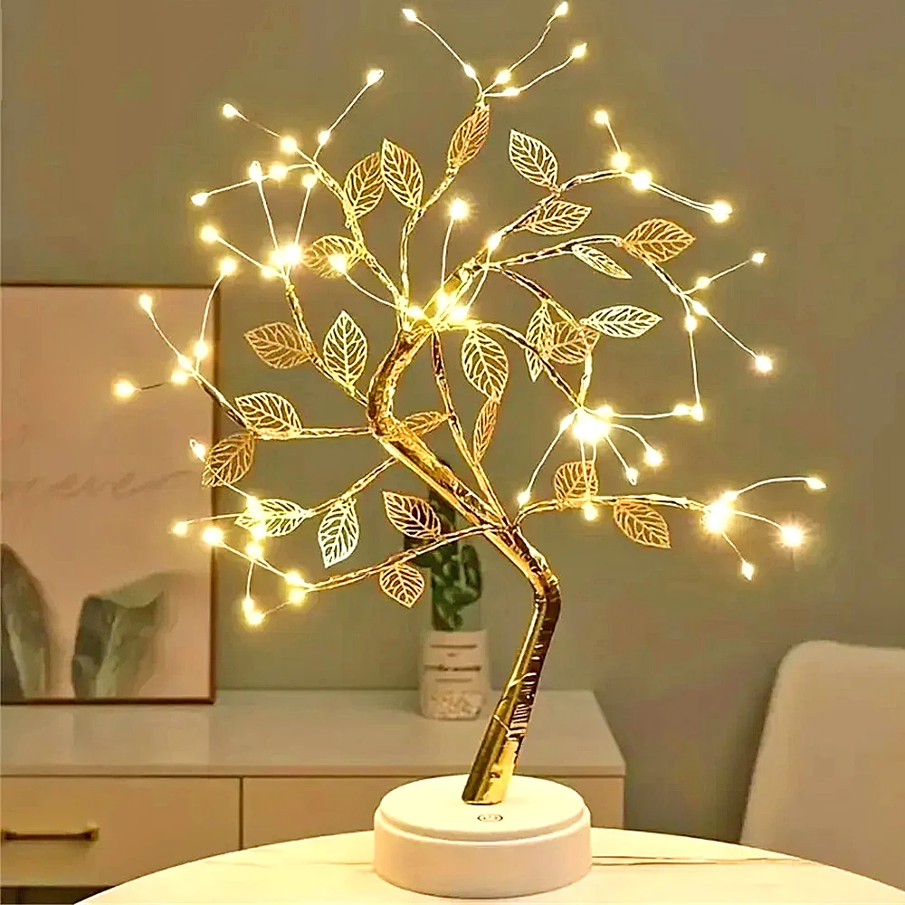 NoVa Illuminated Tree Night Lamp featuring various illuminated leaves including autumn leaves, yellow roses, light ball leaves, and colorful roses, perfect for creating a magical atmosphere