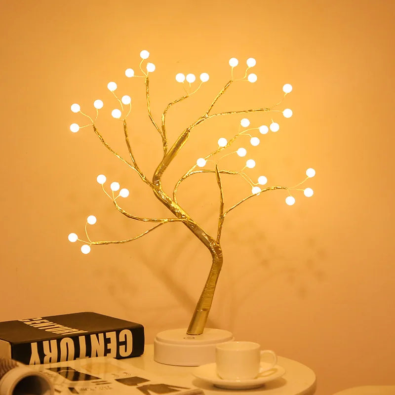 NoVa Illuminated Tree Night Lamp featuring various illuminated leaves including autumn leaves, yellow roses, light ball leaves, and colorful roses, perfect for creating a magical atmosphere