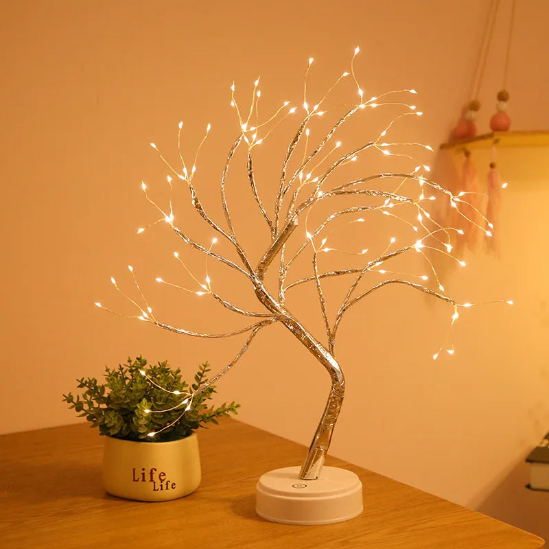 NoVa Illuminated Tree Night Lamp featuring various illuminated leaves including autumn leaves, yellow roses, light ball leaves, and colorful roses, perfect for creating a magical atmosphere
