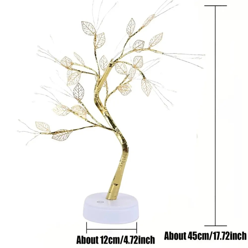 NoVa Illuminated Tree Night Lamp featuring various illuminated leaves including autumn leaves, yellow roses, light ball leaves, and colorful roses, perfect for creating a magical atmosphere