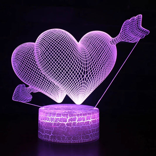 Enchanting NoVa Lover 3D Illusion Night Light with stunning 3D visual effects, multiple color options, and remote control functionality - Perfect for kids, gamers, and romantic gifts