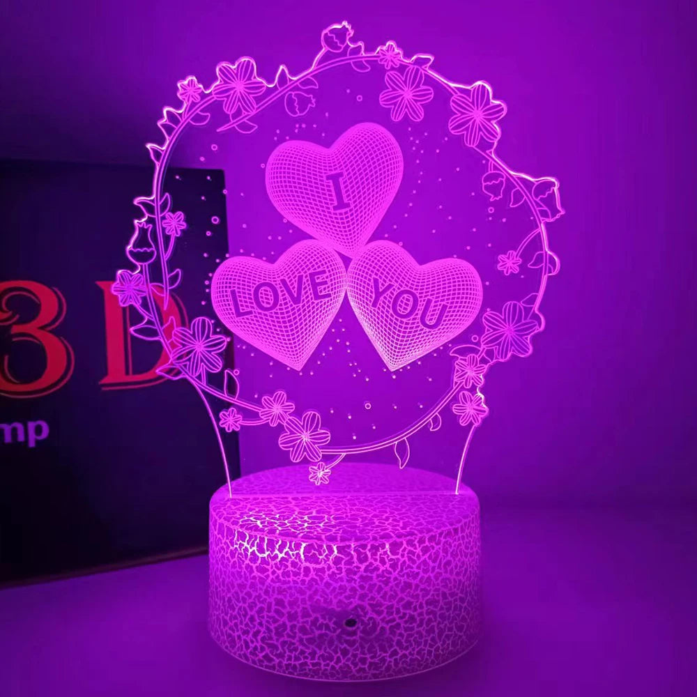 Enchanting NoVa Lover 3D Illusion Night Light with stunning 3D visual effects, multiple color options, and remote control functionality - Perfect for kids, gamers, and romantic gifts