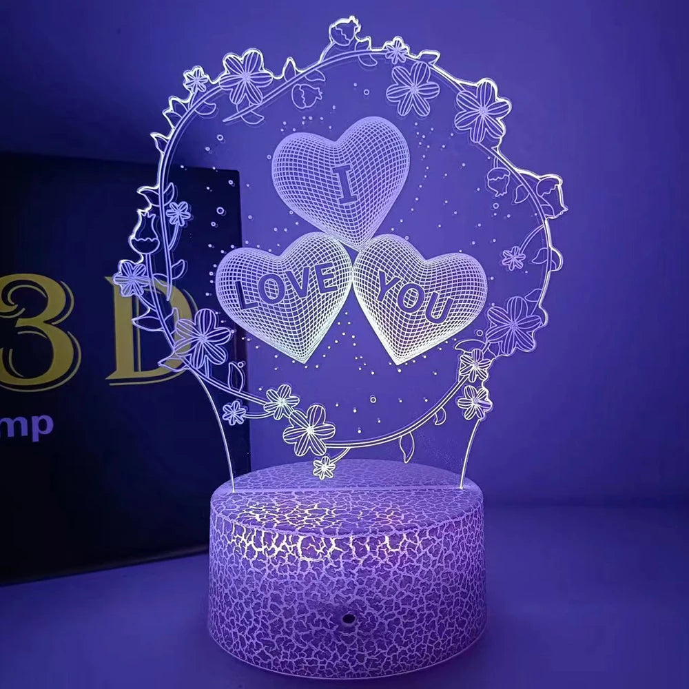 Enchanting NoVa Lover 3D Illusion Night Light with stunning 3D visual effects, multiple color options, and remote control functionality - Perfect for kids, gamers, and romantic gifts