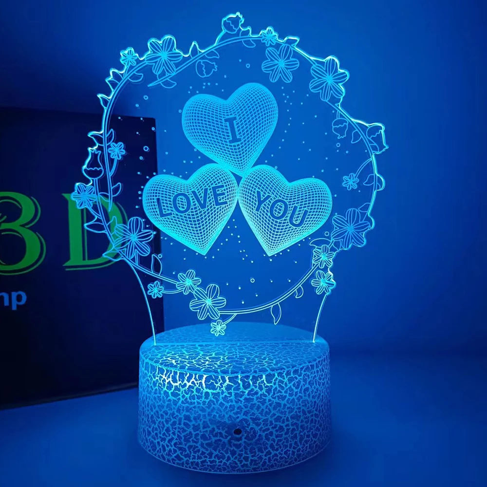 Enchanting NoVa Lover 3D Illusion Night Light with stunning 3D visual effects, multiple color options, and remote control functionality - Perfect for kids, gamers, and romantic gifts