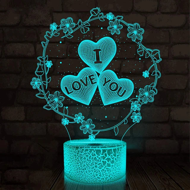 Enchanting NoVa Lover 3D Illusion Night Light with stunning 3D visual effects, multiple color options, and remote control functionality - Perfect for kids, gamers, and romantic gifts