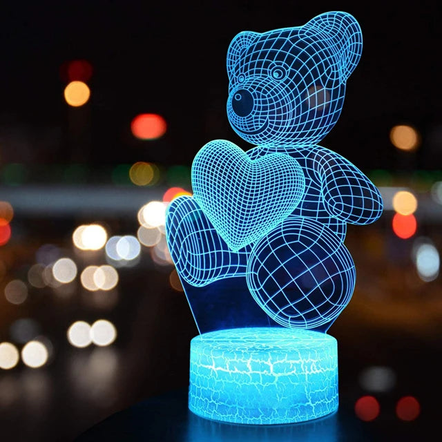 Enchanting NoVa Lover 3D Illusion Night Light with stunning 3D visual effects, multiple color options, and remote control functionality - Perfect for kids, gamers, and romantic gifts