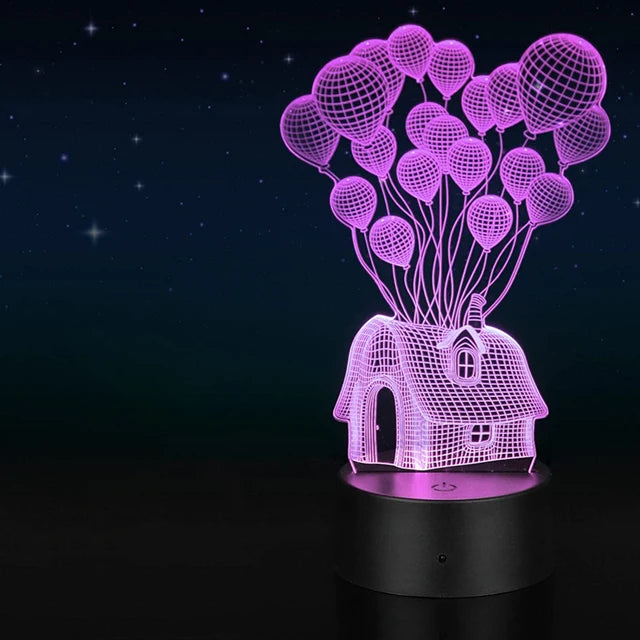 Enchanting NoVa Lover 3D Illusion Night Light with stunning 3D visual effects, multiple color options, and remote control functionality - Perfect for kids, gamers, and romantic gifts