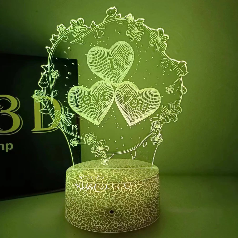 Enchanting NoVa Lover 3D Illusion Night Light with stunning 3D visual effects, multiple color options, and remote control functionality - Perfect for kids, gamers, and romantic gifts