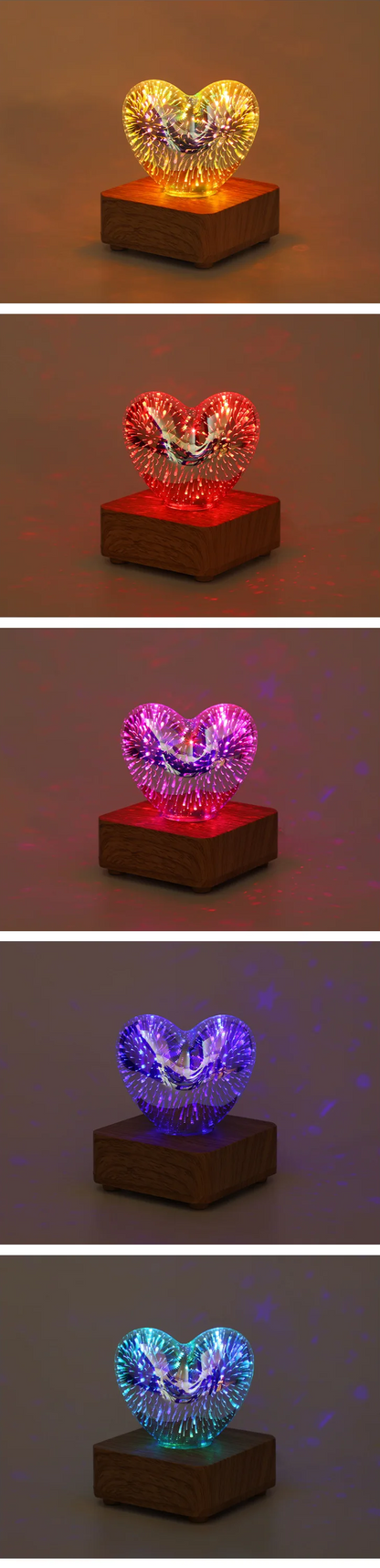 NoVa 3D Firework Love Heart Night Light