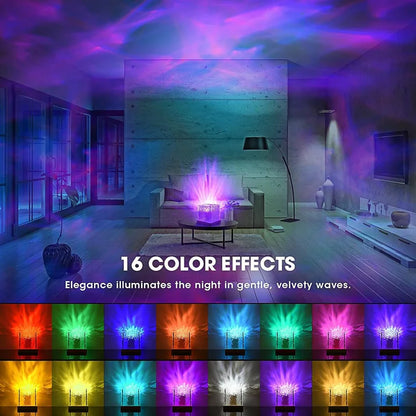 NoVa Dynamic Water Ripple Crystal Night Light with 16 RGB color-changing modes, dynamic lighting effects, and a unique crystal design, perfect for creating a warm and romantic atmosphere