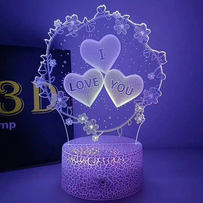 Enchanting NoVa Lover 3D Illusion Night Light with stunning 3D visual effects, multiple color options, and remote control functionality - Perfect for kids, gamers, and romantic gifts