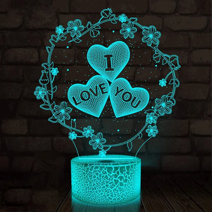 Enchanting NoVa Lover 3D Illusion Night Light with stunning 3D visual effects, multiple color options, and remote control functionality - Perfect for kids, gamers, and romantic gifts