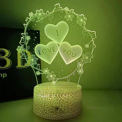 Enchanting NoVa Lover 3D Illusion Night Light with stunning 3D visual effects, multiple color options, and remote control functionality - Perfect for kids, gamers, and romantic gifts